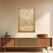 Load image into Gallery viewer, Denver map print poster canvas, Colorado map print poster canvas, Denver city map print poster canvas, framed road map art, office decor