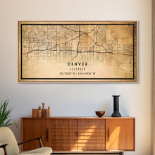 Load image into Gallery viewer, Denver map print poster canvas, Colorado map print poster canvas, Denver city map print poster canvas, framed road map art, office decor