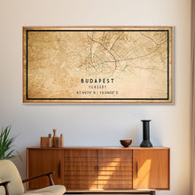 Load image into Gallery viewer, Budapest Hungary map print poster or framed canvas, Budapest map print poster canvas, Budapest map print poster canvas, Vintage Travel Art