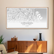Cargar imagen en el visor de la galería, Copenhagen Street Map, Denmark Map, Map Print, Minimalist Art, Wall Art, Canvas Art, Modern Room Décor, RV Wall Décor, Gift For Pilot
