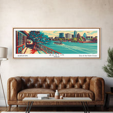 Carregar imagem no visualizador da galeria, Austin Texas Panoramic Travel Poster Canvas Print