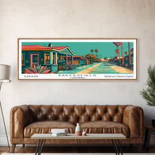 Carregar imagem no visualizador da galeria, Bakersfield California Panoramic Travel Poster Canvas Print