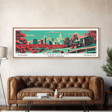 Cargar imagen en el visor de la galería, Charlotte North Carolina Panoramic Travel Poster Canvas Print