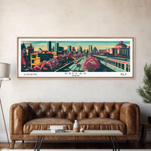 Load image into Gallery viewer, Dallas Texas Panoramic Travel Poster Canvas Print