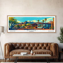 Load image into Gallery viewer, Gilbert Arizona Panoramic Wall Art Framed Canvas Print, Mid Century Modern Art, Pop Art Style, Travel Poster, Home Decor, Retro Style