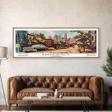 Carregar imagem no visualizador da galeria, Baltimore Maryland Panoramic Painting, Mid Century Modern Framed Canvas Print, Retro Pop Art Travel Poster, Wall Decor, Home Decor, Wall Hanging