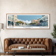 Load image into Gallery viewer, Antioch California Panoramic Painting, Mid Century Modern Framed Canvas Print, Retro Pop Art Travel Poster, Home Decor, City Art