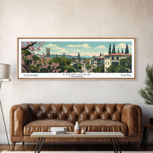 Cargar imagen en el visor de la galería, Concord California Panoramic Painting, Mid Century Modern Framed Canvas Print, Retro Pop Art Travel Poster, City Wall Decor, Office Decor