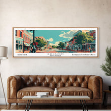 Load image into Gallery viewer, Edison New Jersey Panoramic Painting, Mid Century Modern Framed Canvas Print, Retro Pop Art Travel Poster, City Wall Decor, Home Decor