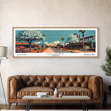 Load image into Gallery viewer, Gilbert Arizona Panoramic Painting, Framed Canvas Print, Mid Century Modern Wall Art, Retro Pop Art Travel Poster, Office Art, Cityscape Decor, Gift Idea