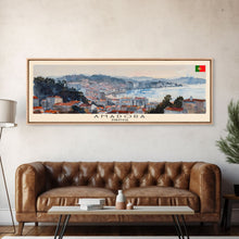 Load image into Gallery viewer, Amadora Portugal Travel Print Wall Art, Panoramic City Art, Travel Art, Wall Decor, Vacation Gift, Framed Canvas Print Or Metal Art