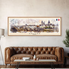 Load image into Gallery viewer, Angers France Wall Art, Panoramic Travel Poster, Panoramic Framed Canvas Print, City Wall Art, Wall Hanging Home Decor, Travel Art