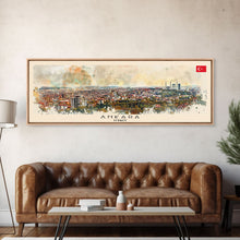 Load image into Gallery viewer, Ankara Turkey Travel Print Wall Art, Panoramic City Art, Travel Art, Wall Decor, Vacation Gift, Framed Canvas Print Or Metal Art