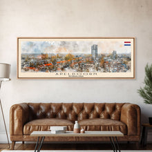 Load image into Gallery viewer, Apeldoorn Netherlands Travel Print Wall Art, Panoramic City Art, Travel Art, Wall Decor, Vacation Gift, Framed Canvas Print Or Metal Art