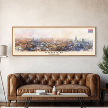 Load image into Gallery viewer, Arnhem Netherlands Wall Art, Panoramic Travel Poster, Panoramic Framed Canvas Print, City Wall Art, Wall Hanging Home Decor, Travel Art