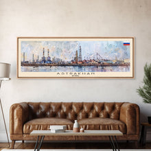 Load image into Gallery viewer, Astrakhan Russia Travel Print Wall Art, Panoramic City Art, Travel Art, Wall Decor, Vacation Gift, Framed Canvas Print Or Metal Art