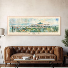 Load image into Gallery viewer, Athens Greece Travel Art, City Art, Framed Canvas Print or Metal Wall Art, Europe Travel Poster, Panoramic Wall Art, Extra Wide Wall Art
