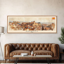 Carregar imagem no visualizador da galeria, Badajoz Spain Wall Art, Panoramic Travel Poster, Panoramic Framed Canvas Print, City Wall Art, Wall Hanging Home Decor, Travel Art
