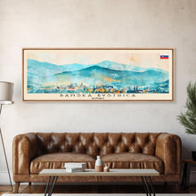 Load image into Gallery viewer, Banska Bystrica Slovakia Wall Art, Panoramic Travel Poster, Panoramic Framed Canvas Print, City Wall Art, Wall Hanging Home Decor, Travel Art