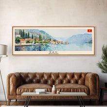 Load image into Gallery viewer, Bar Montenegro Travel Print Wall Art, Panoramic City Art, Travel Art, Wall Decor, Vacation Gift, Framed Canvas Print Or Metal Art