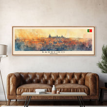 Load image into Gallery viewer, Barreiro Portugal Travel Print Wall Art, Panoramic City Art, Travel Art, Wall Decor, Vacation Gift, Framed Canvas Print Or Metal Art