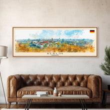 Load image into Gallery viewer, Berlin Germany Travel Print Wall Art, Panoramic City Art, Travel Art, Wall Decor, Vacation Gift, Framed Canvas Print Or Metal Art