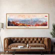 Load image into Gallery viewer, Bielsko Biala Poland Travel Art, City Art, Framed Canvas Print or Metal Wall Art, Europe Travel Poster, Panoramic Wall Art, Extra Wide Wall Art