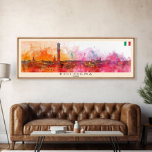 Carregar imagem no visualizador da galeria, Bologna Italy Wall Art, Panoramic Travel Poster, Panoramic Framed Canvas Print, City Wall Art, Wall Hanging Home Decor, Travel Art
