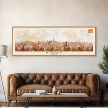 Load image into Gallery viewer, Bordeaux France Panoramic Travel Poster, Framed Canvas Print or Metal Wall Art, Travel Art, Home Decor, Panoramic Painting, Midcentury Art