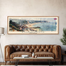 Load image into Gallery viewer, Bournemouth United Kingdom Wall Art, Panoramic Travel Poster, Panoramic Framed Canvas Print, City Wall Art, Wall Hanging Home Decor, Travel Art