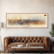 Load image into Gallery viewer, Bremen Germany Wall Art, Panoramic Travel Poster, Panoramic Framed Canvas Print, City Wall Art, Wall Hanging Home Decor, Travel Art