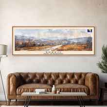 Load image into Gallery viewer, Brčko Bosnia Wall Art, Panoramic Travel Poster, Panoramic Framed Canvas Print, City Wall Art, Wall Hanging Home Decor, Travel Art