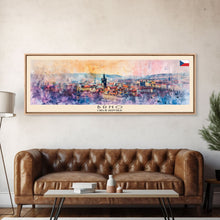 Load image into Gallery viewer, Brno Czech Republic art Travel Print Wall Art, Panoramic City Art, Travel Art, Wall Decor, Vacation Gift, Framed Canvas Print Or Metal Art