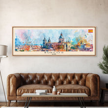 Load image into Gallery viewer, Burgos Spain Wall Art, Panoramic Travel Poster, Panoramic Framed Canvas Print, City Wall Art, Wall Hanging Home Decor, Travel Art