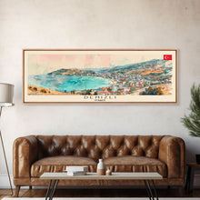 Load image into Gallery viewer, Denizli Turkey Wall Art, Panoramic Travel Poster, Panoramic Framed Canvas Print, City Wall Art, Wall Hanging Home Decor, Travel Art