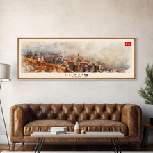 Load image into Gallery viewer, Elaz Turkey Wall Art, Panoramic Travel Poster, Panoramic Framed Canvas Print, City Wall Art, Wall Hanging Home Decor, Travel Art