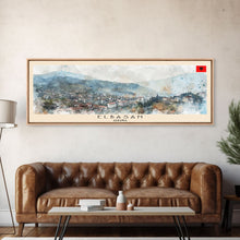 Load image into Gallery viewer, Elbasan Albania Travel Print Wall Art, Panoramic City Art, Travel Art, Wall Decor, Vacation Gift, Framed Canvas Print Or Metal Art
