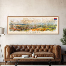 Load image into Gallery viewer, Enschede Netherlands Wall Art, Panoramic Travel Poster, Panoramic Framed Canvas Print, City Wall Art, Wall Hanging Home Decor, Travel Art