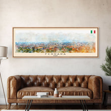 Carregar imagem no visualizador da galeria, Ferrara Italy Travel Art, City Art, Framed Canvas Print or Metal Wall Art, Europe Travel Poster, Panoramic Wall Art, Extra Wide Wall Art