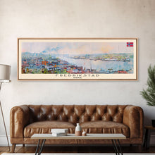 Carregar imagem no visualizador da galeria, Fredrikstad Norway Travel Art, City Art, Framed Canvas Print or Metal Wall Art, Europe Travel Poster, Panoramic Wall Art, Extra Wide Wall Art