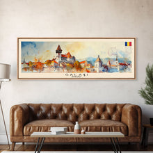 Carregar imagem no visualizador da galeria, Galati Romania Travel Art, City Art, Framed Canvas Print or Metal Wall Art, Europe Travel Poster, Panoramic Wall Art, Extra Wide Wall Art