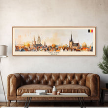 Load image into Gallery viewer, Genk Belgium Travel Print Wall Art, Panoramic City Art, Travel Art, Wall Decor, Vacation Gift, Framed Canvas Print Or Metal Art