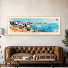 Carregar imagem no visualizador da galeria, Glyfada Greece Wall Art, Panoramic Travel Poster, Panoramic Framed Canvas Print, City Wall Art, Wall Hanging Home Decor, Travel Art