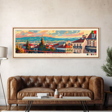 Load image into Gallery viewer, Amadora Portugal Travel Print Wall Art, Panoramic City Art, Travel Art, Wall Decor, Vacation Gift, Framed Canvas Print Or Metal Art