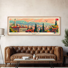Load image into Gallery viewer, Ankara Turkey Travel Print Wall Art, Panoramic City Art, Travel Art, Wall Decor, Vacation Gift, Framed Canvas Print Or Metal Art