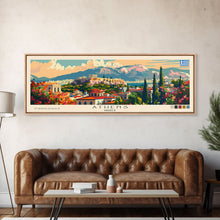 Load image into Gallery viewer, Athens Greece Travel Art, City Art, Framed Canvas Print or Metal Wall Art, Europe Travel Poster, Panoramic Wall Art, Extra Wide Wall Art