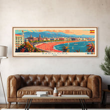 Carregar imagem no visualizador da galeria, Badalona Spain Travel Print Wall Art, Panoramic City Art, Travel Art, Wall Decor, Vacation Gift, Framed Canvas Print Or Metal Art
