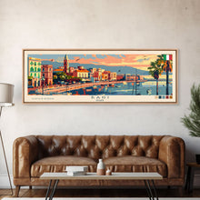 Load image into Gallery viewer, Bari Italy Travel Art, City Art, Framed Canvas Print or Metal Wall Art, Europe Travel Poster, Panoramic Wall Art, Extra Wide Wall Art