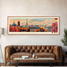 Load image into Gallery viewer, Berlin Germany Travel Print Wall Art, Panoramic City Art, Travel Art, Wall Decor, Vacation Gift, Framed Canvas Print Or Metal Art