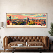 Load image into Gallery viewer, Birmingham United Kingdom Travel Print Wall Art, Panoramic City Art, Travel Art, Wall Decor, Vacation Gift, Framed Canvas Print Or Metal Art
